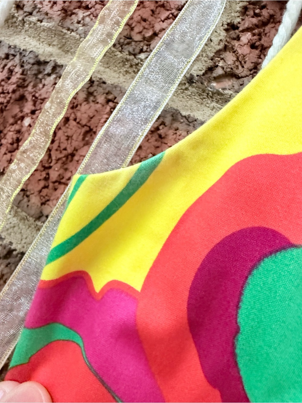 Ellen & Ollie Dress with Pink & Green Floral Ruffles Vibrant Colorful - Picture 10 of 10